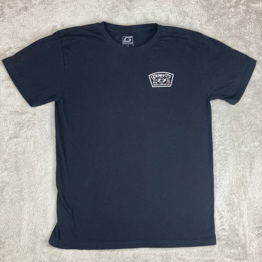 Grom and Co Kids Black Graphic T Shirt Skateboard Print XL 14 16 Cotton